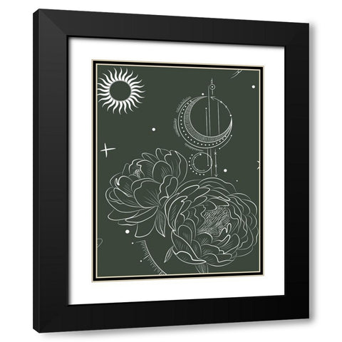 Bohemian Astrology Black Modern Wood Framed Art Print with Double Matting by Keith, Jesse
