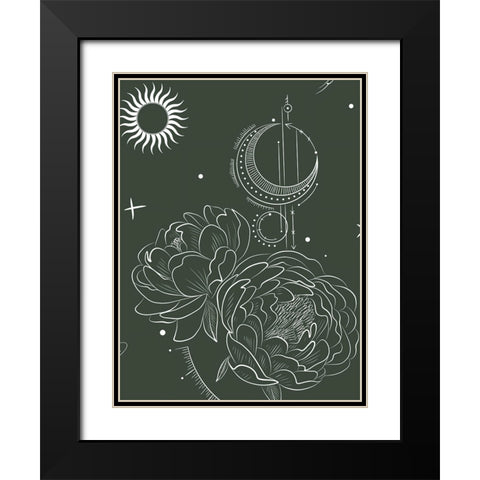 Bohemian Astrology Black Modern Wood Framed Art Print with Double Matting by Keith, Jesse
