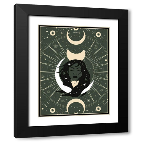 Her Eclipse Black Modern Wood Framed Art Print with Double Matting by Keith, Jesse