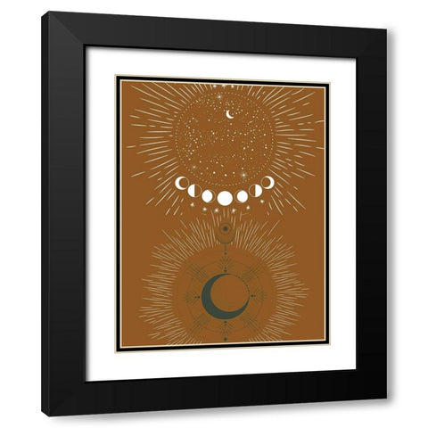 Green Moon Rise Black Modern Wood Framed Art Print with Double Matting by Keith, Jesse