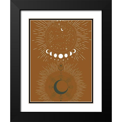 Green Moon Rise Black Modern Wood Framed Art Print with Double Matting by Keith, Jesse