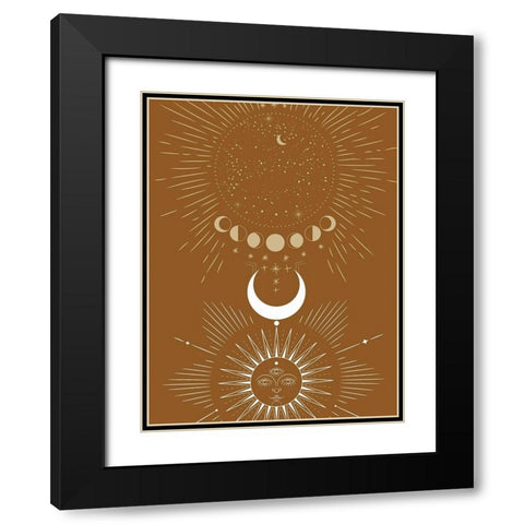 Sun And Moon Rise Black Modern Wood Framed Art Print with Double Matting by Keith, Jesse