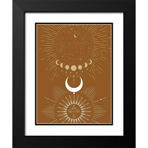 Sun And Moon Rise Black Modern Wood Framed Art Print with Double Matting by Keith, Jesse