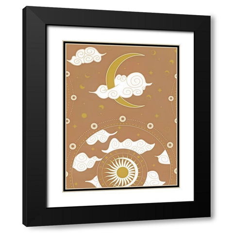 Moon Black Modern Wood Framed Art Print with Double Matting by Keith, Jesse