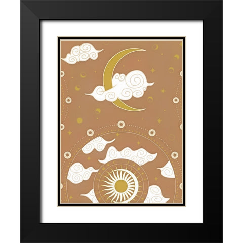 Moon Black Modern Wood Framed Art Print with Double Matting by Keith, Jesse