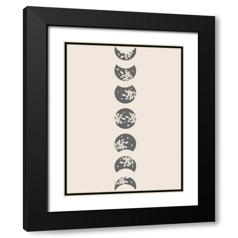 Flower Moons Black Modern Wood Framed Art Print with Double Matting by Keith, Jesse