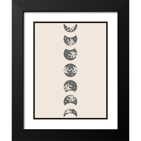 Flower Moons Black Modern Wood Framed Art Print with Double Matting by Keith, Jesse