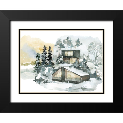 Hidden Cabin 2 Black Modern Wood Framed Art Print with Double Matting by Keith, Jesse