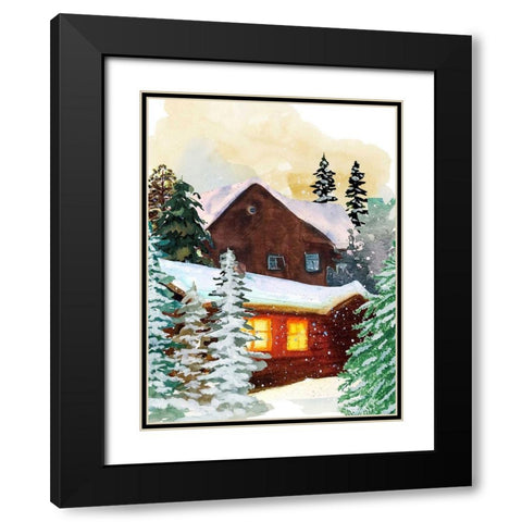 Secret Cabin Black Modern Wood Framed Art Print with Double Matting by Keith, Jesse