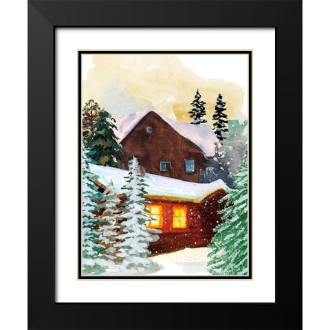 Secret Cabin Black Modern Wood Framed Art Print with Double Matting by Keith, Jesse