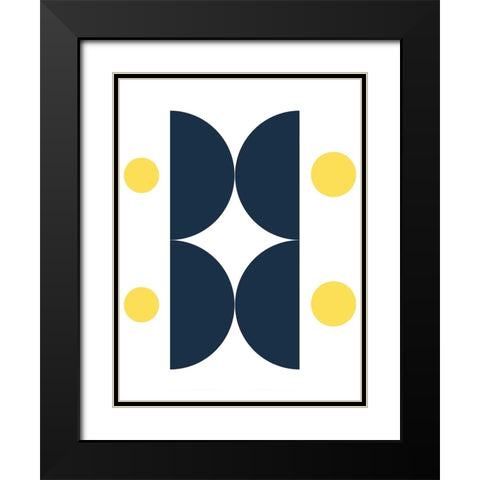 Modern Spheres Black Modern Wood Framed Art Print with Double Matting by Keith, Jesse