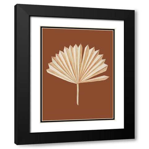 Beige Leaf Black Modern Wood Framed Art Print with Double Matting by Keith, Jesse