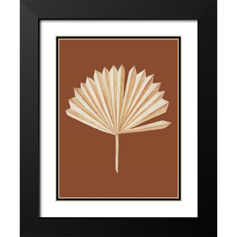 Beige Leaf Black Modern Wood Framed Art Print with Double Matting by Keith, Jesse