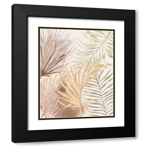 Soft Palms Black Modern Wood Framed Art Print with Double Matting by Keith, Jesse