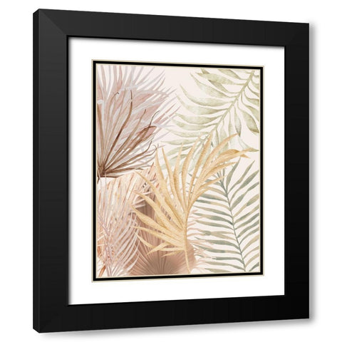 Soft Palms 2 Black Modern Wood Framed Art Print with Double Matting by Keith, Jesse