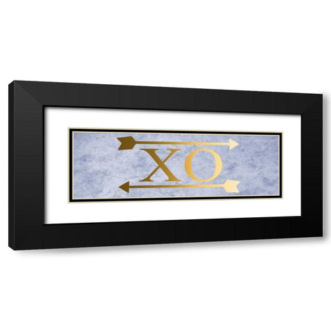 XO Black Modern Wood Framed Art Print with Double Matting by Matic,Jelena