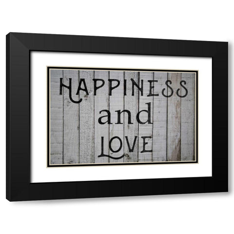 Happiness and Love Black Modern Wood Framed Art Print with Double Matting by Matic,Jelena