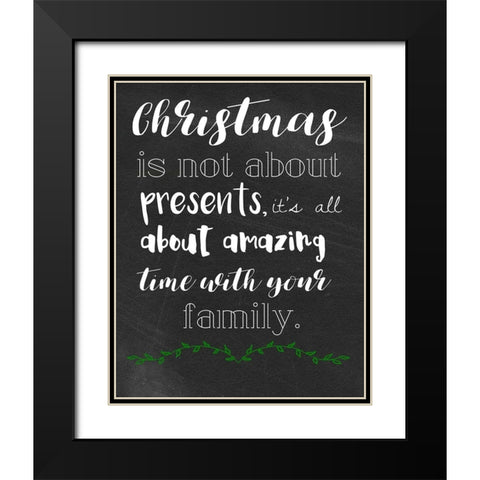 Worded Holiday Black Modern Wood Framed Art Print with Double Matting by Matic, Jelena