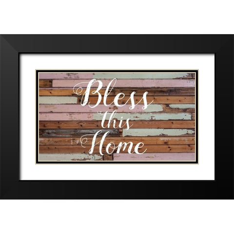 Bless This Home Barnwood Black Modern Wood Framed Art Print with Double Matting by Matic, Jelena
