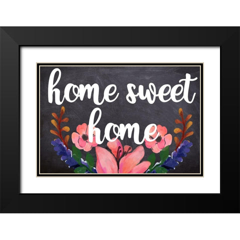 Home Sweet Home Black Modern Wood Framed Art Print with Double Matting by Matic, Jelena
