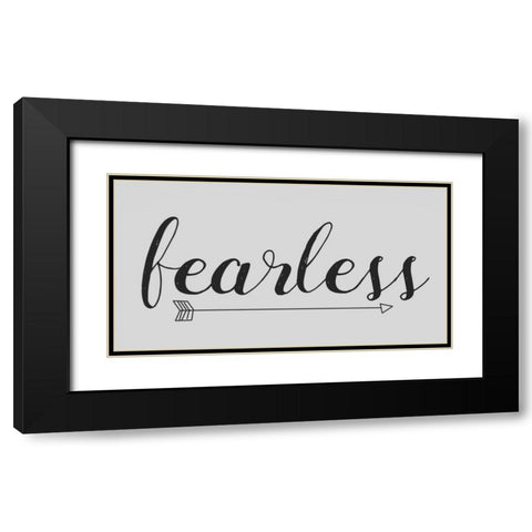 Fearless Grey Arrow Black Modern Wood Framed Art Print with Double Matting by Matic,Jelena