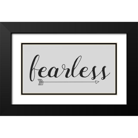 Fearless Grey Arrow Black Modern Wood Framed Art Print with Double Matting by Matic,Jelena