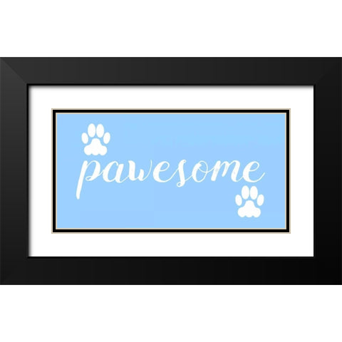 Pawesome Paws Black Modern Wood Framed Art Print with Double Matting by Matic,Jelena