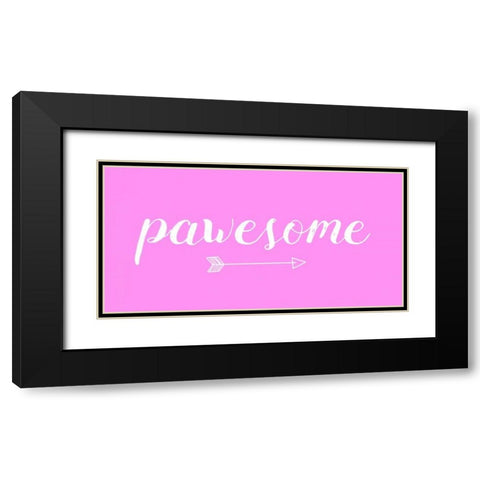 Pawesome Pink Black Modern Wood Framed Art Print with Double Matting by Matic,Jelena
