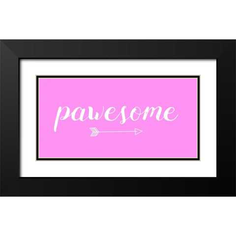 Pawesome Pink Black Modern Wood Framed Art Print with Double Matting by Matic,Jelena