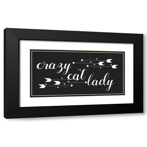 Cat Lady Arrows Black Modern Wood Framed Art Print with Double Matting by Matic,Jelena