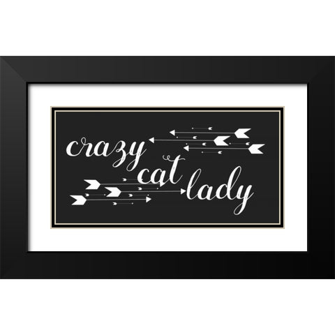 Cat Lady Arrows Black Modern Wood Framed Art Print with Double Matting by Matic,Jelena