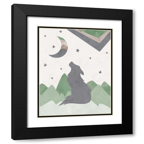 BlackWolf_Print Black Modern Wood Framed Art Print with Double Matting by McCully, Jennifer