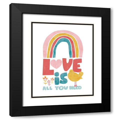 LoveIsAllYouNeed Black Modern Wood Framed Art Print with Double Matting by McCully, Jennifer