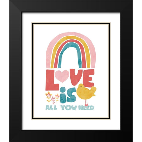 LoveIsAllYouNeed Black Modern Wood Framed Art Print with Double Matting by McCully, Jennifer