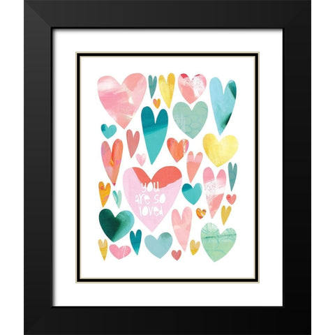 Floating_Hearts_SOLOVED Black Modern Wood Framed Art Print with Double Matting by McCully, Jennifer