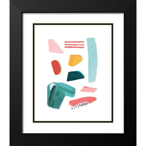 Organic Shapes Collage Black Modern Wood Framed Art Print with Double Matting by McCully, Jennifer
