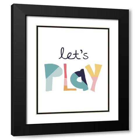 Lets Play Muted Black Modern Wood Framed Art Print with Double Matting by McCully, Jennifer