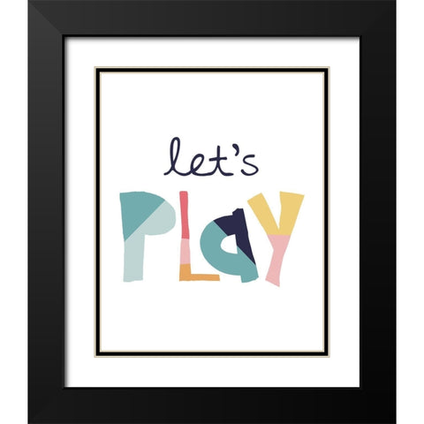Lets Play Muted Black Modern Wood Framed Art Print with Double Matting by McCully, Jennifer