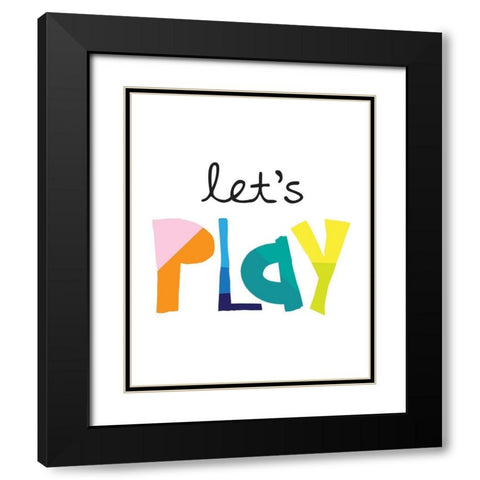 Lets Play Bright Black Modern Wood Framed Art Print with Double Matting by McCully, Jennifer