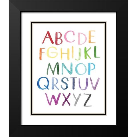 Watercolor Alphabet 1 Black Modern Wood Framed Art Print with Double Matting by McCully, Jennifer