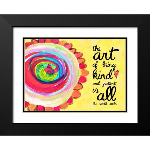 Kind and Patient Black Modern Wood Framed Art Print with Double Matting by McCully, Jennifer