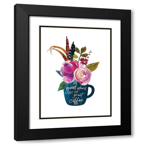 Good Ideas Great Coffee Black Modern Wood Framed Art Print with Double Matting by McCully, Jennifer