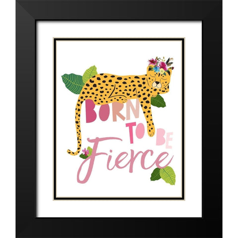 Born Fierce Cheetah 2 Black Modern Wood Framed Art Print with Double Matting by McCully, Jennifer