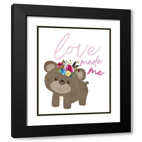 Love Made Me Bear Black Modern Wood Framed Art Print with Double Matting by McCully, Jennifer