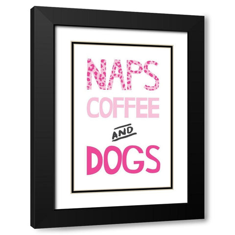 Naps Coffee Dogs 2 Black Modern Wood Framed Art Print with Double Matting by McCully, Jennifer