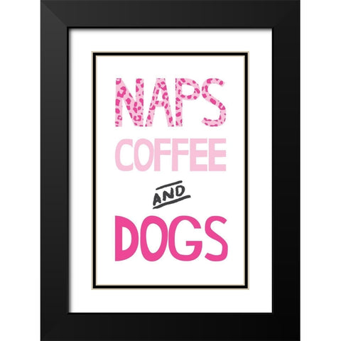 Naps Coffee Dogs 2 Black Modern Wood Framed Art Print with Double Matting by McCully, Jennifer