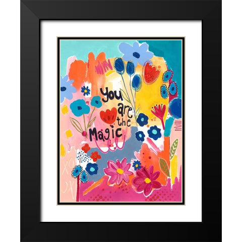 You Are The Magic Floral Black Modern Wood Framed Art Print with Double Matting by McCully, Jennifer