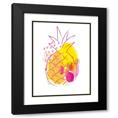 Abstract Pineapple Black Modern Wood Framed Art Print with Double Matting by McCully, Jennifer