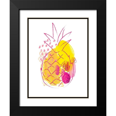 Abstract Pineapple Black Modern Wood Framed Art Print with Double Matting by McCully, Jennifer