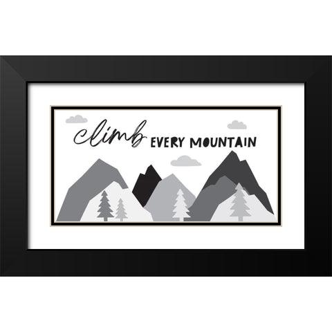Climb Every Mountain Black Modern Wood Framed Art Print with Double Matting by McCully, Jennifer